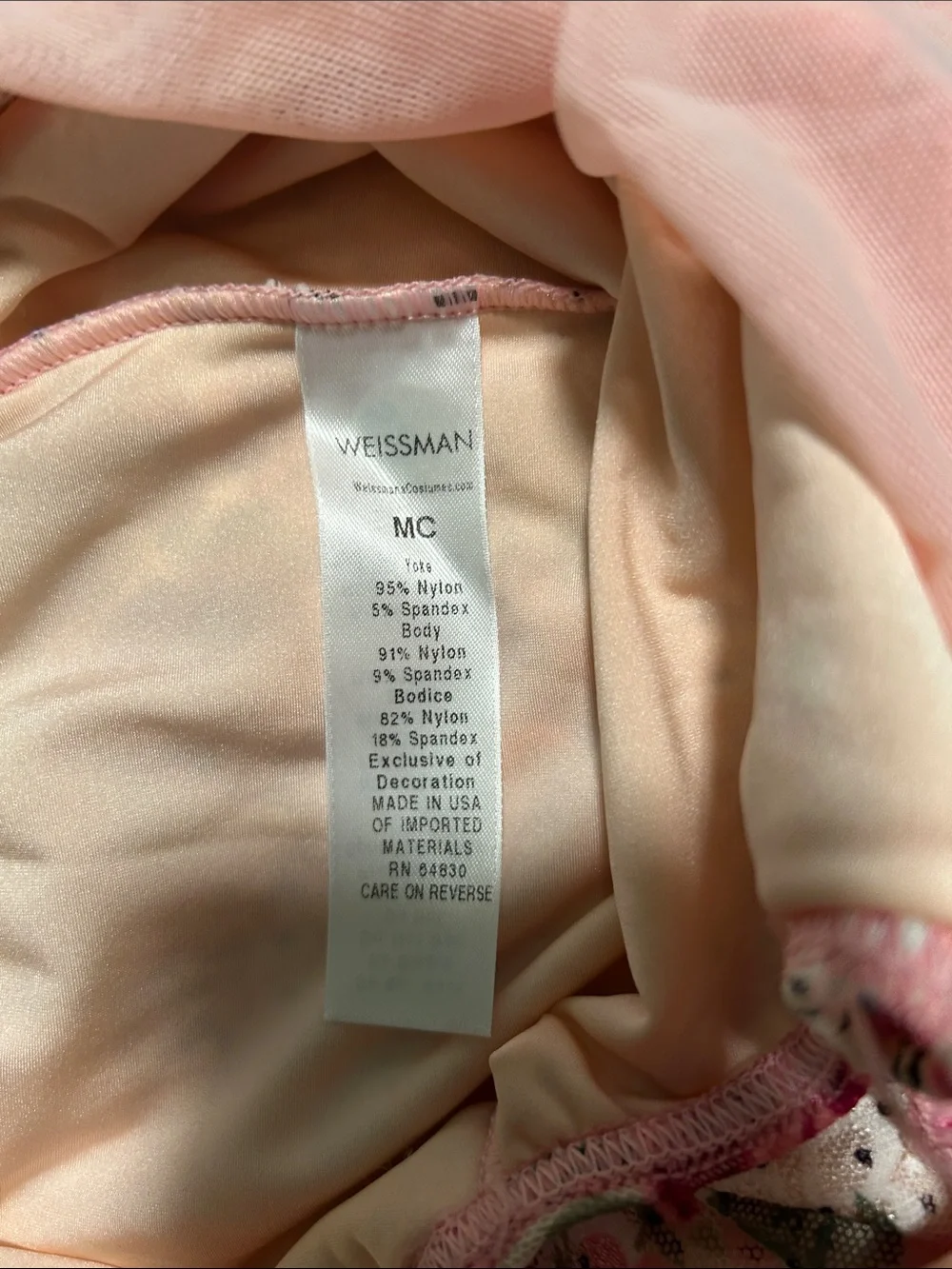 Weissman Pink and White Floral Eyelet Dance Dress